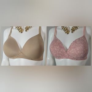 Women's Intimates Set - Tan and Pink Bras